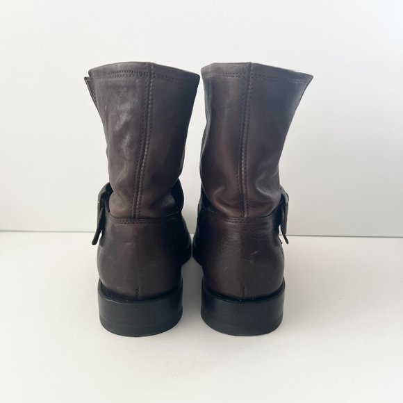 Frye Women’s Natalie Engineer Short Booties in Dark Brown Sz 6.5 - Picture 6 of 16
